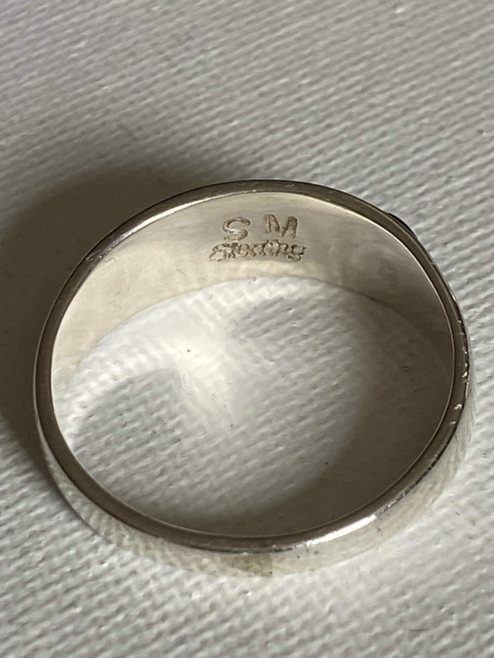 Sheryl Martinez Sterling Silver Multicolor Inlay Band Ring - Picture 2 of 10